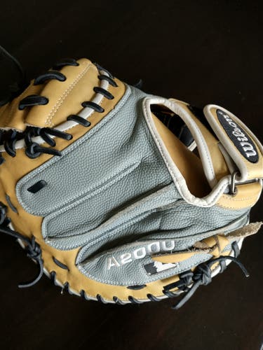 Brown Baseball Glove Used High School/College Wilson Right Hand Throw Catcher's A2000 33"