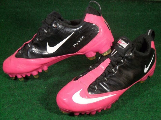 Used Mens Nike Air Zoom Vapor Carbon Fly TD Football Cleats Black Pink size 12
