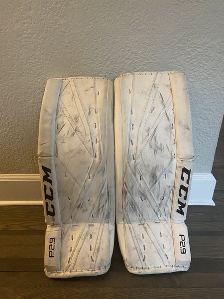 White Intermediate 30" CCM Premier P2.9 Goalie Leg Pads
