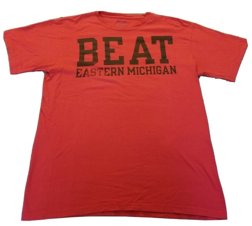 Beat Eastern Michigan T-Shirt Shirt Men's Champion Large L NIU Northern Illinois