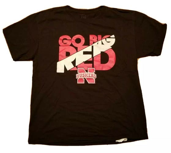 NCAA Nebraska Huskers Cornhuskers Adult L  Pro Edge T-Shirt - Go Big Red - B1G