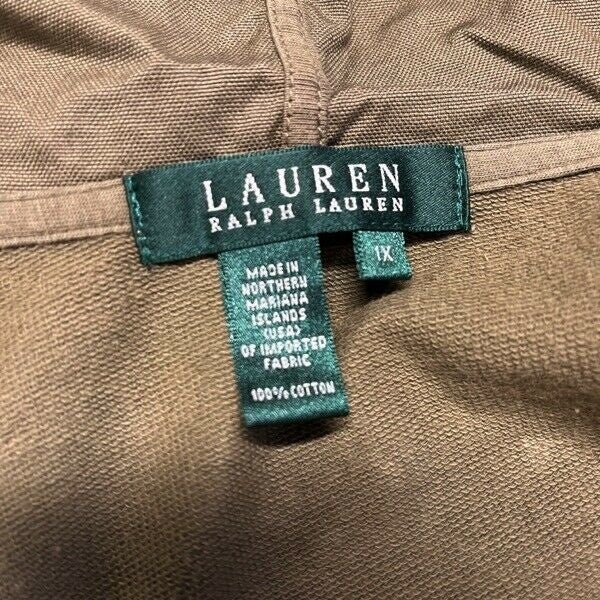 Lauren Ralph Lauren Sweater Women 1X Adult Green Hooded Zip Up Sweatshirt  LRL | SidelineSwap