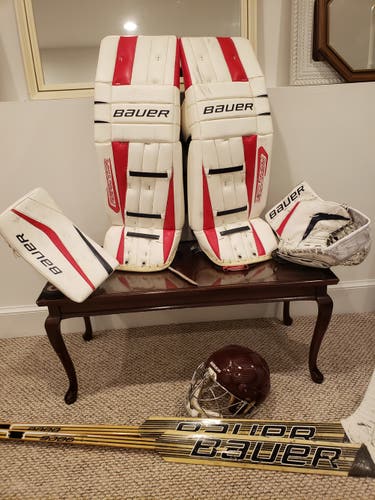 Blue Goalie Full Set Used Senior 35" Bauer Regular Reactor 6000 Pro Stock