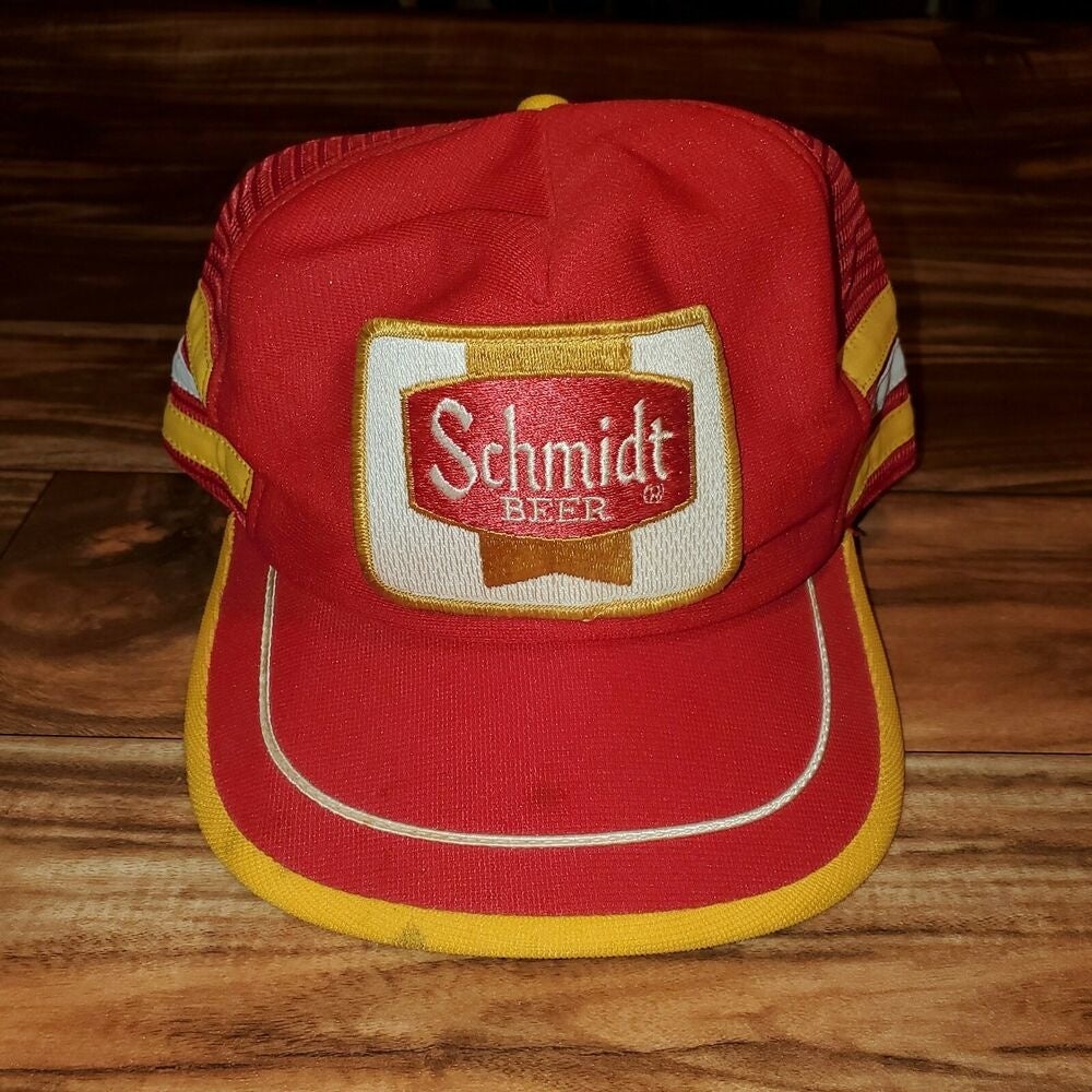 Vintage 1980s BIG RED Man Chewing Tobacco PATCH Foam Cap Hat