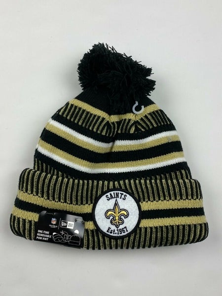 New Orleans Saints Hat NFL Cuffed Knit Circle Logo Pom Winter Beanie Hat New  Era