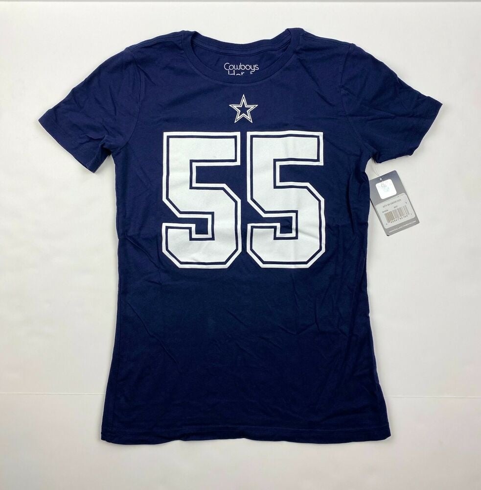 Dallas Cowboys NFL Leighton Vander Esch Player Shirt #55, Blue, Women's S