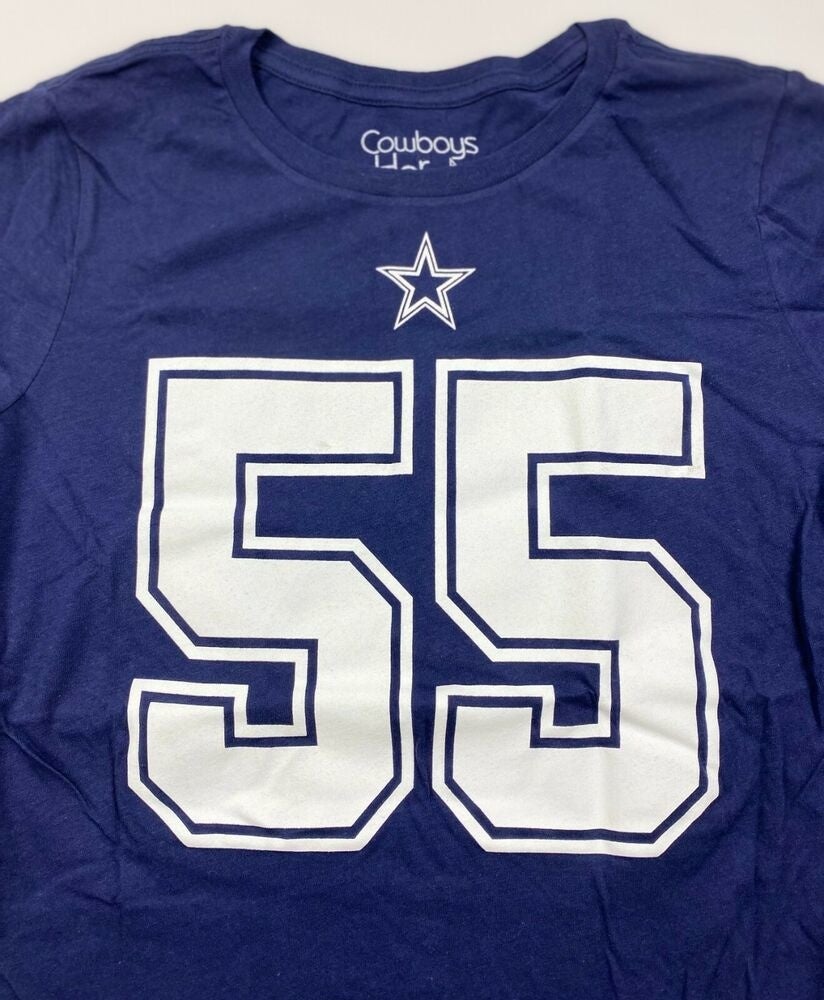 Dallas Cowboys NFL Leighton Vander Esch Player Shirt #55, Blue, Women's S