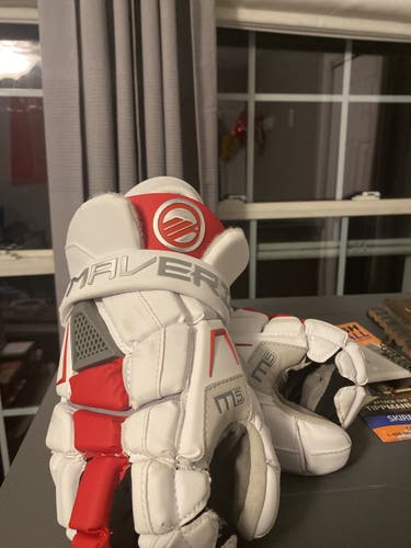 Red Used Player's Maverik 13" M5 Lacrosse Gloves