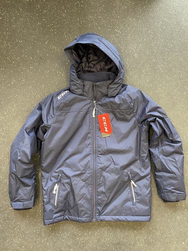 Brand New Navy Blue CCM Heavyweight Jacket (Youth Large)