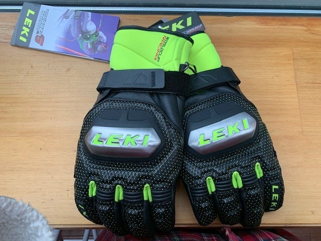 LEKI Worldcup Race Trigger S Speed System Glove (NEW) & Mitt (USED) Black Ice Lemon- SIZE 8