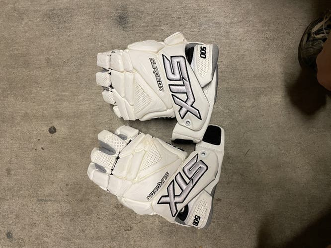 White New STX 13" Surgeon 500 Lacrosse Gloves