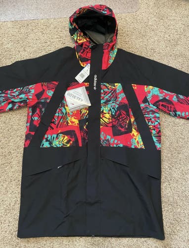 Mens Large Adidas Gore-tex Windstopper Hooded Full Zip Jacket Water Resistant