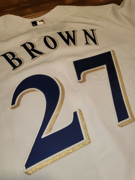 Vintage RARE Game Issued Milwaukee Brewers Kevin Brown Pitching MLB Jersey  Sz 50