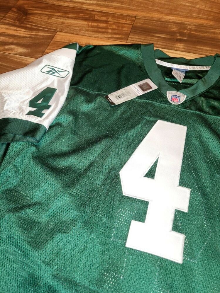 Brett Favre Authentic New York Jets Jersey by Reebok, Green, size 52