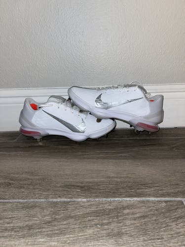Nike Force Zoom Trout 7 Pro White/Silver Baseball Cleats Men’s SZ 10 CQ7224-104