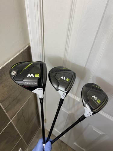 TaylorMade M2 Driver 9.5* & 3&5 Fairwaywoods 15*,18* Stiff Flex Right Handed