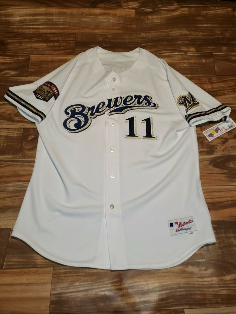 Rare Milwaukee Brewers Richie Sexson #11 MLB Home To Heroes 2001 Jersey  Size 48