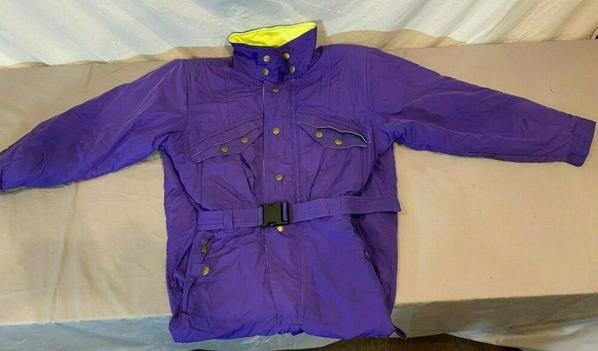 Vintage Rallax Fully Insulated Ski/Snowsuit Purple w/Yellow Trim Men's Medium
