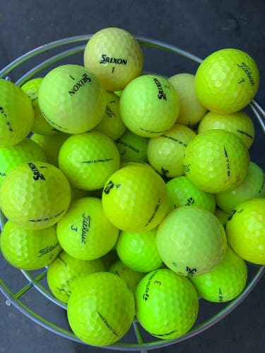 5 Dozen (60) Yellow Premium Brand/Model Mix AA-AAA Used Golf Balls 2A-3A