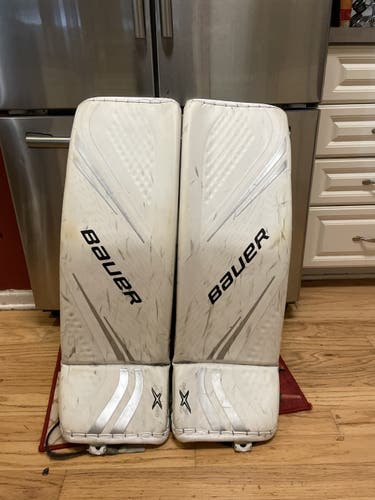 White Senior 35” Bauer Vapor 2X Pro Goalie Leg Pads
