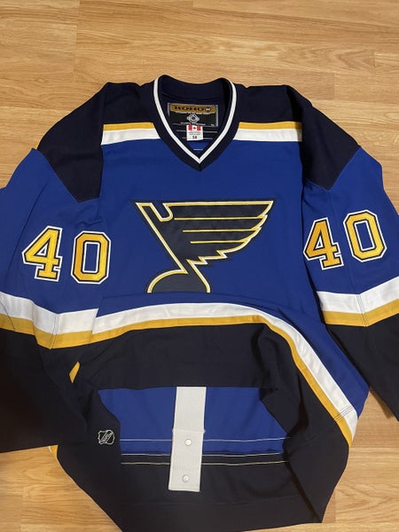 (READ) Reebok Edge Authentic St. Louis Blues Arch NHL Jersey Blue Alternate  52