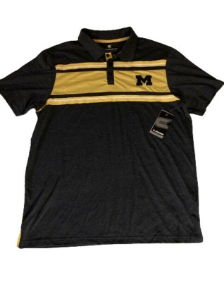 NWT Colosseum University of Michigan Wolverines 3 Button Polo Blue Men's XL