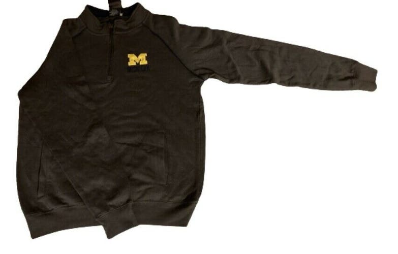 NWT Colosseum University of Michigan Wolverines 1/4 Zip Pullover Heather Grey M