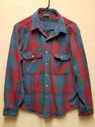 Ozark Wilderness Flannel Shirt Men XL Pearl Snaps Vintage Ranch Chore Shacket