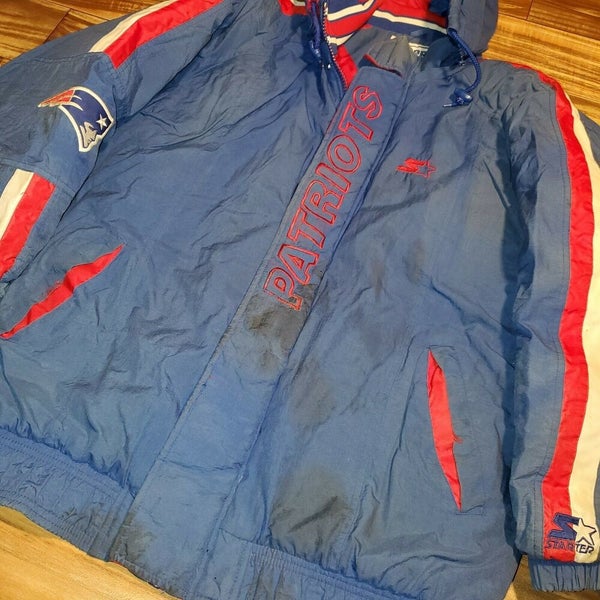 Vintage New England Patriots NFL Pro Line Starter Removable Hood Jacket  Size XL