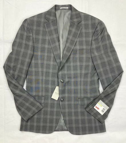 Alfani Slim Fit Suit Jacket Men's 38R Stretch Grey Plaid