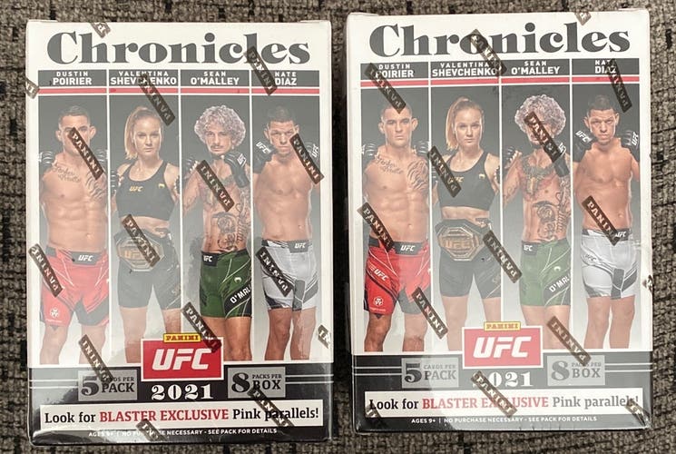 (2) Sealed Blaster Boxes 2021 Panini Chronicles UFC Trading Cards