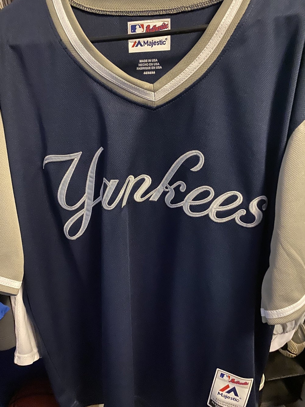 Original Majestic Authentic New York Yankees Blank Jersey 44 Large Made in  USA