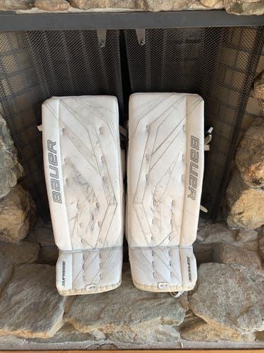 White Senior 32" + 1” Bauer Supreme one90 Goalie Leg Pads