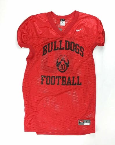 Nike Bulldogs Double Coverage Football Jersey Men's Large Red 378263 Mesh