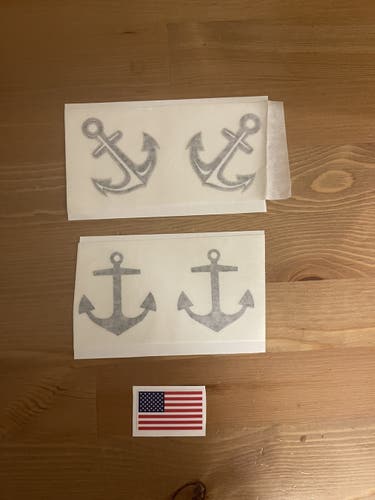 Anchor & American Flag Decals(2 Inch)