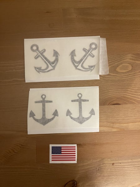 Anchor & American Flag Decals(2 Inch)