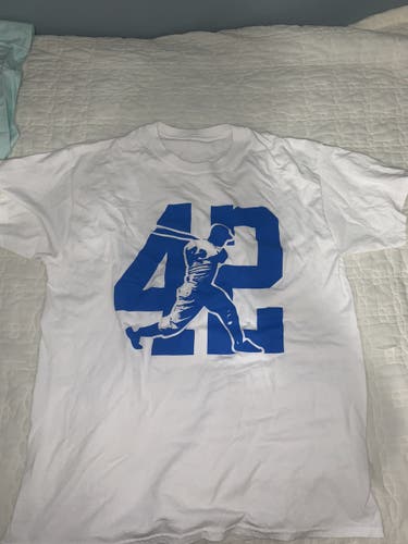 UCLA Jackie Robinson White Used Large  Shirt