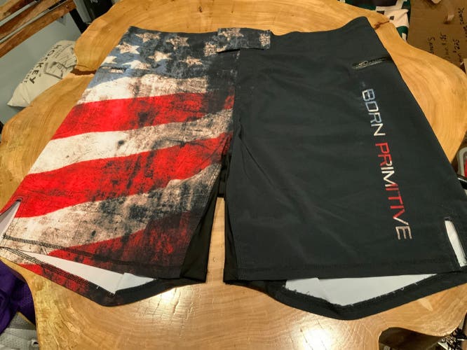 New Born Primitive CROSSFIT/FITNESS American Flag workout shorts