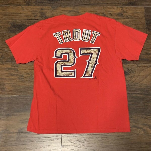 Men's Nike Mike Trout Red Los Angeles Angels Name & Number T-Shirt