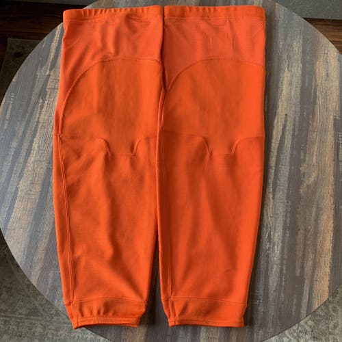 NHL Adidas Orange Pro Stock Practice Socks Large - Price Is Firm - Please Read Full Description