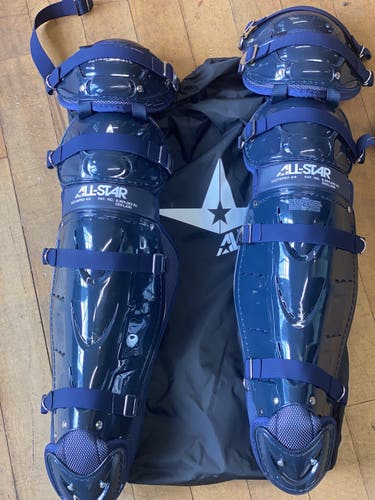Brand New Navy Blue Adult All Star LG21wPRO Catcher's Leg Guard