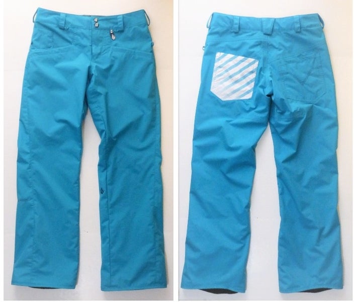 Womens S Volcom Nimbus 'Vico' 8K Turquoise Blue Lightweight Ski Snowboard Pants