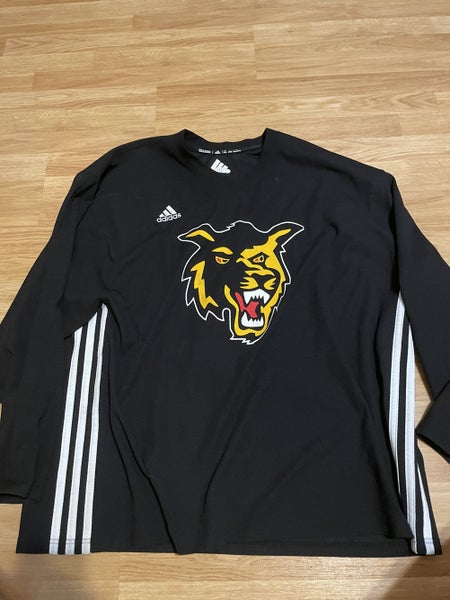 Golden wolves Florida hockey league goalie practice jersey Black 2XL