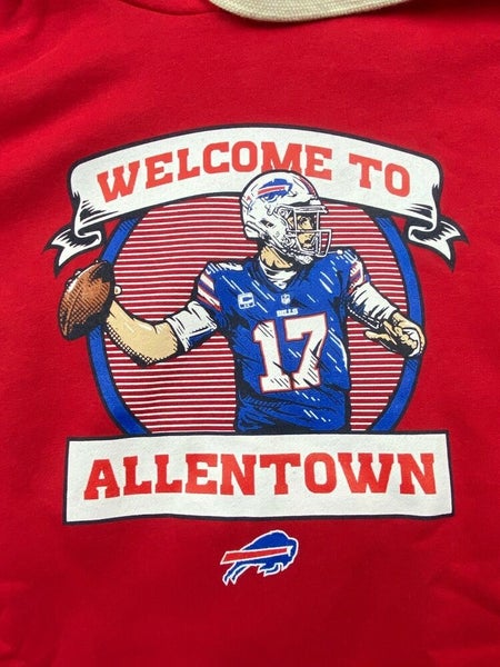 Josh Allen Buffalo Bills football no 17 welcome to Allentown logo