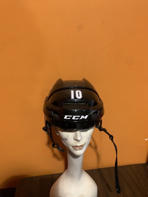 Game Used Black CCM V08 Pro Stock Helmet Colorado Avalanche Andrighetto Size S