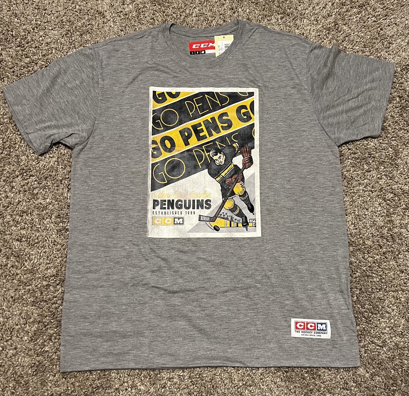 Pittsburgh Penguins Adult Large Shirt Back To Back Stanley Cup Champions  NHL