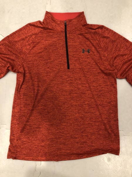 Red Used Large Under Armour Thin Quarter Zip