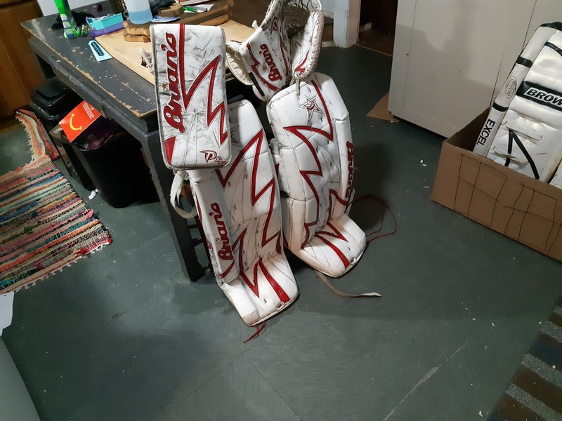White Goalie Full Set Used Senior 34" Brian's Regular G-Netik Pro 2 Pro Stock