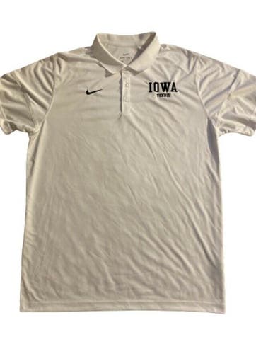 New Nike Dri-Fit Men’s Iowa Hawkeyes Tennis Polo White Size XL