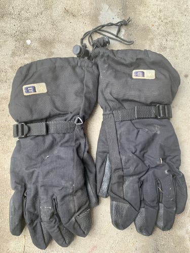 Black Used Large Burton Gloves